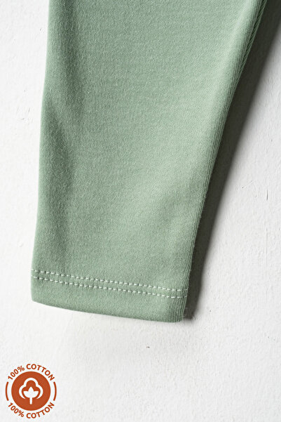 Miniel Unisex Baby 100% Organic Cotton Combed Cotton Baby Pants Single Bottom Leggings Model Single