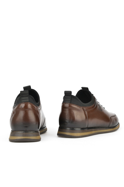 Ziya Men's Genuine Leather Large Size Shoes133745z0807 Coffee