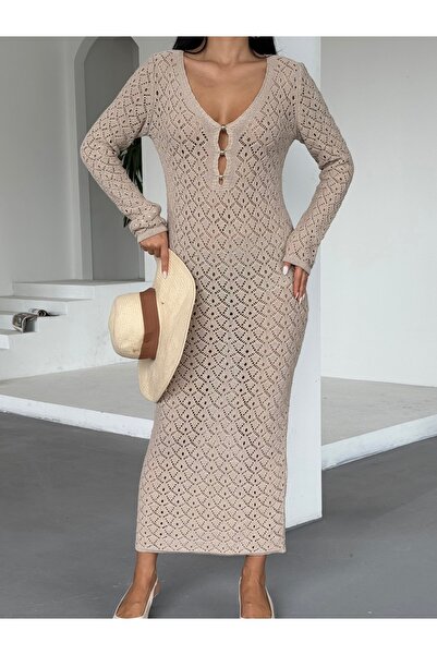 kenza'a Women's V-Neck Openwork Dress