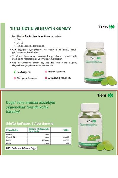 Tiens Biotin Keratin Containing Chewable Food Supplement