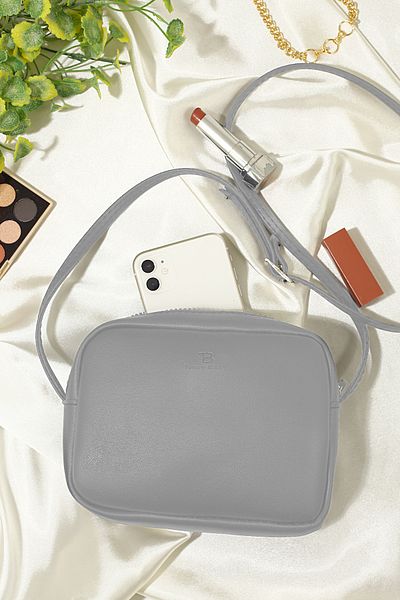 Tonny Black Γυναικεία ματ γκρι αυθεντική μίνι Urban Crossbody ρυθμιζόμενο λουράκι καλοκαιρινή μικρή τσάντα χειρός και ώμου