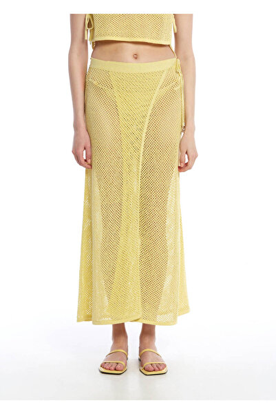 Knitss Sarı Beachwear Triko Etek