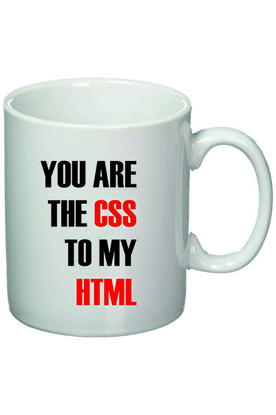 OEM Cană albă personalizată „CSS to HTML”, INOVATIX®. 330 ml