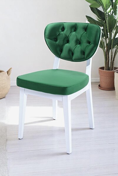 MYMASSA Boston Sandalye - Babyface Yeşil - Siyah Gürgen Iskelet - Salon Sanda...