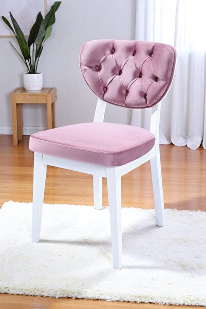 MYMASSA Boston Sandalye - Babyface Lila - Beyaz Gürgen Iskelet - Salon Sandal...