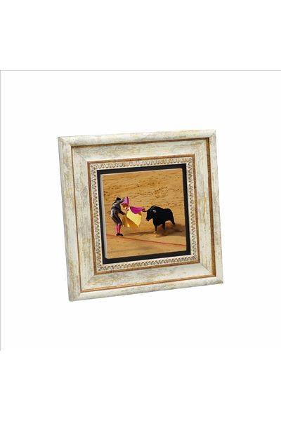 Sadrazam Spain Bullfighting Printed Natural Stone Painting (20 X 20 Krg-64)