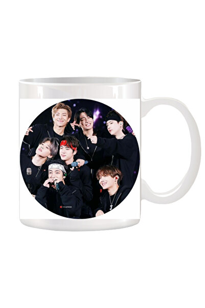OEM Cană albă personalizată BTS Bangtan Boys Crew, INOVATIX®. 330 ml