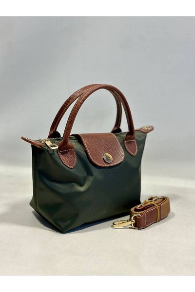 Miales Khaki Women's Hand and Shoulder Bag with Long Strap Detail