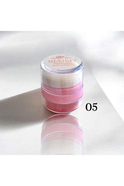New Seven Girl Powder Blush with Blending Sponge - Natural Fade & Velvet Finish 05