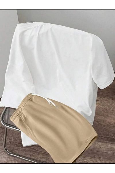 Karatopak Printed Oversize Unisex T-Shirt Shorts Set