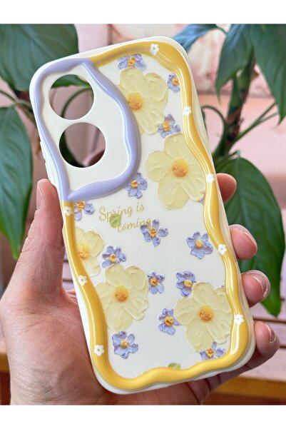 Fibaks Oppo A60 Case Designed Patterned Camera Protection Daisy Flower Color Silicone Cover