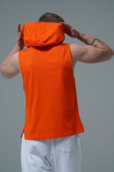 George Phoenix Pure Comfort - Orange Relaxed Fit Hooded Men's Sports Tank Top
