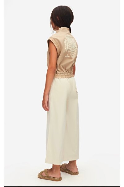 nk kids LİMİ kız çocuk yumuşak dokulu sırt baskılı keten yelek