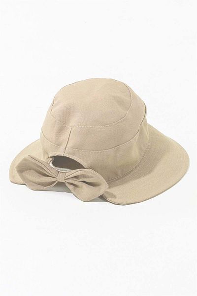 MYZİ STORE Bow Detailed Bucket Women's Visor Hat (Size Adjustable)