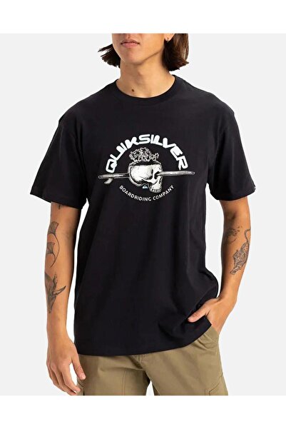 Quiksilver EQYZT08056-KVJ0 Ανδρικό Αθλητικό Μπλουζάκι με Σχέδιο Κρανίου, Μαύρο