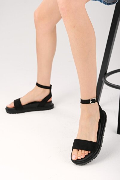 Mio Gusto Susana Black Color Ankle Strap Women's Sandals