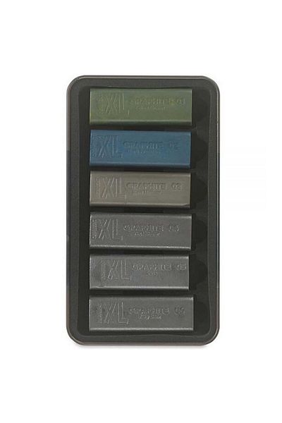 Derwent XL Graphite Charcoal Block 6 Colors Metal Box Set