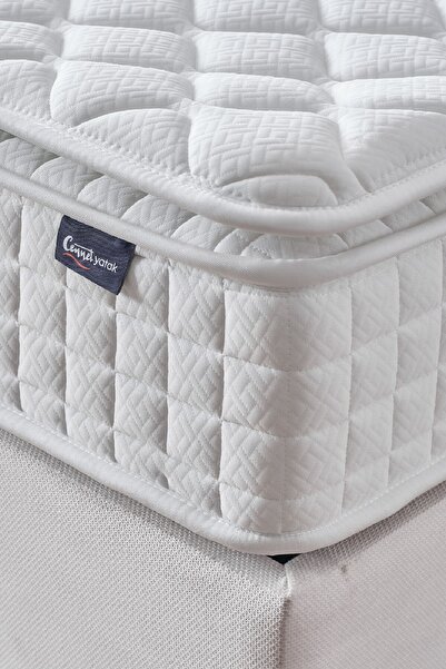 CENNET YATAK Zambak Modeli Tek Kişilik Antibakteriyel Pedli Yatak Full Ortopedik Paket Yaylı Yatak