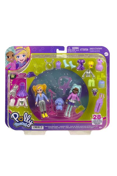 mattel Polly pocket set of 2 dolls and accessories 28 pieces