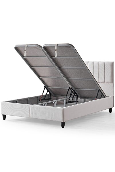 CENNET YATAK Zambak Çift Kişilik Sandıklı Baza ve Başlık Takımı 2’li Set