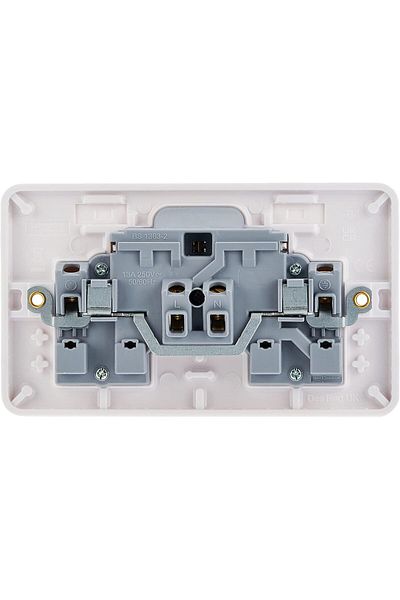 modi 13A 2 Gang Switched Socket, Single Pole MD-HWD5038