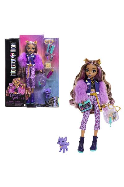 mattel Monster High Clawdeen Wolf Doll and Crescent Puppy