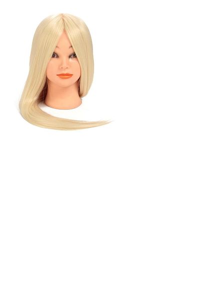 Alya Simin Hair Real Hair Training Mannequin Platinum Blonde Hairdresser Training Puppeti Natural 55 cm Pupet