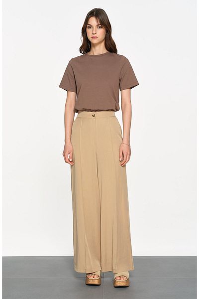 Fatma Atasoy Safari Ironed Milk Coffee Trousers