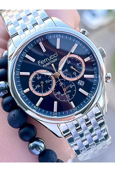 Ferrucci Steel Cord Internal Functions Active 30 Mt Water Resistant Men's Wristwatch F.Fg03550.04