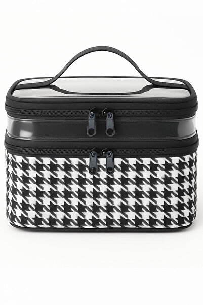 Ankaflex Women's Makeup Bag Two Large Compartments with Strap Foldable Care Travel Organizer Makeup Bag