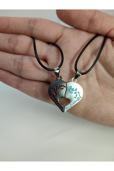 Mia Giyim 2-Piece Magnetic Heart Couple, Lover & Friendship Necklace Gift, Mother's Day Gift with String