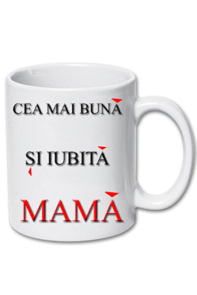 OEM Cană albă personalizată „Cea mai bună și mai iubită mamă”, INOVATIX®. 330ml