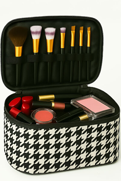 Ankaflex Women's Makeup Bag Two Large Compartments with Strap Foldable Care Travel Organizer Makeup Bag