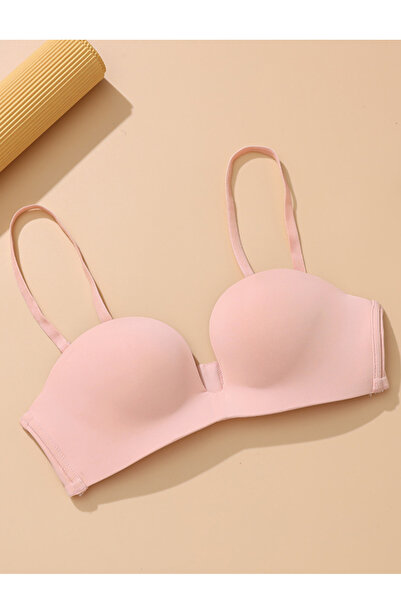 Bernato Laser Cut Seamless Gathering Women's Bra, Deep Low-Cut, Breathable Everyday Laser Bra