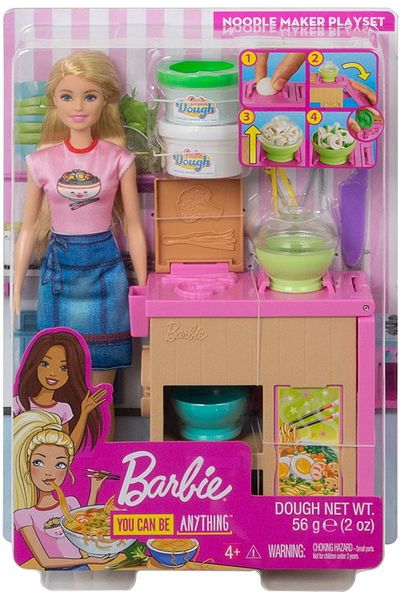 mattel Barbie playset prepares noodles