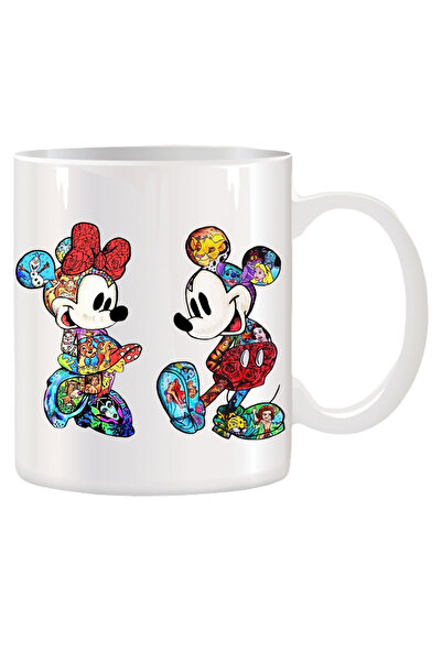OEM Εξατομικευμένη λευκή κούπα με τον Μίκυ και τη Μίνι Μάους, INOVATIX®. 330ml