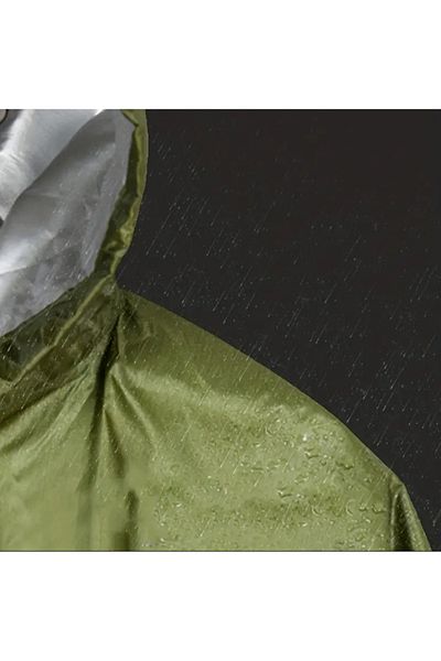 zola Pelerină de ploaie cu glugă, supradimensionată, poliester impermeabil, lungime totală 145 x 100 cm, verde