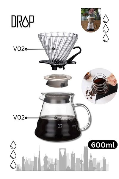 Drop V60 Set 14-Piece Coffee Drip Set, Including Scale, Drip Pot, Coffee Filter, Coffee Grinder, Drip Fun