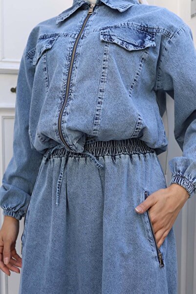 benguen Denim Jacket Skirt Suit Blue 6119