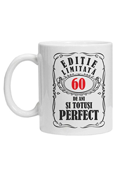 OEM Cană albă personalizată „ediție limitată - 60 de ani”, INOVATIX®. 330ml