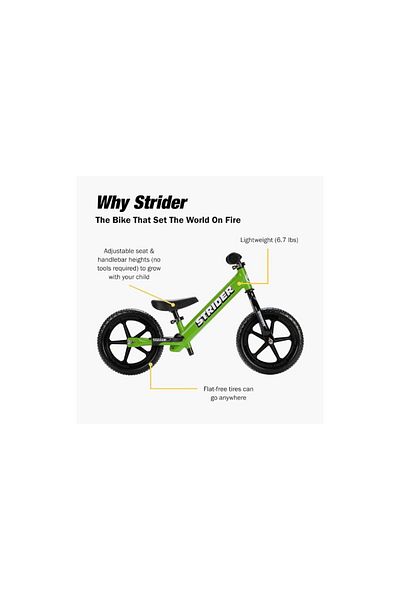 STRİDER Strider 12” Sport Bike - No Pedal Balance Bicycle for Kids 18 Months to 5 Years