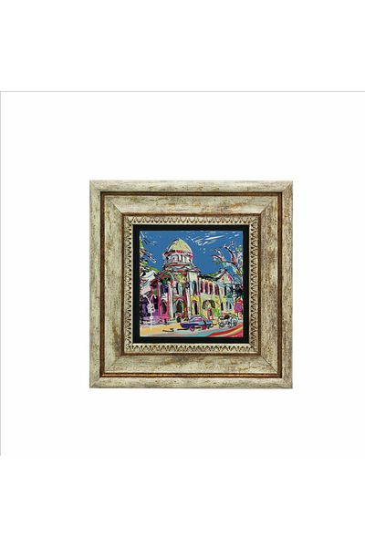 Sadrazam Natural Stone Painting with Ukrainian Image Printed (20 X 20 Krg-66)
