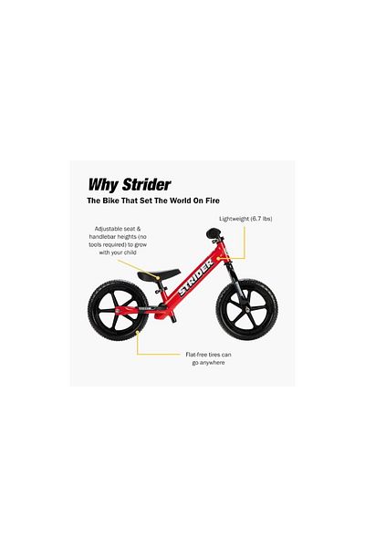 STRİDER Strider 12” Sport Bike - No Pedal Balance Bicycle for Kids 18 Months to 5 Years