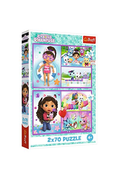 Trefl Puzzle 2x70 Gabbyin domček pre bábiky Gabbyine dobrodružstvá