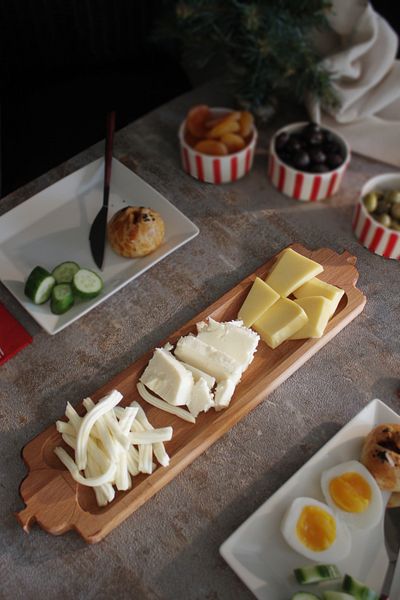 Oddo Wood 40 cm Wooden Spade Cheese Plate, Bread Bowl, Presentation Bowl, Cookie Bowl