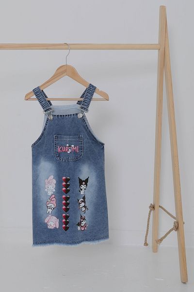 TOFİSA Girl's Blue Printed Denim Gilet - 27061