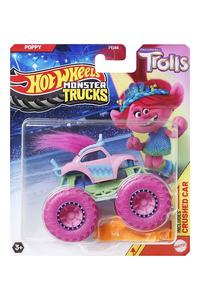 mattel Hot Wheels Monster Truck Trolls Poppy 1:64 scale