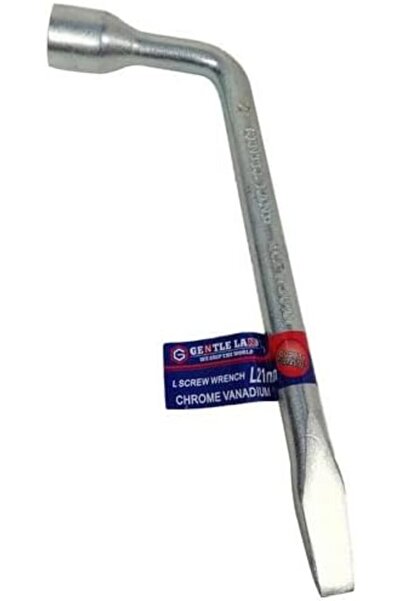 Generic مفتاح ربط على شكل حرف L لإصلاح صواميل العجلات - كروم وفولاذ فاناديوم، مقاس 21 مم