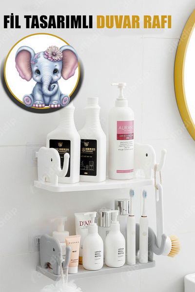 CMT 🐘Fil Tasarımlı Duvar Rafı