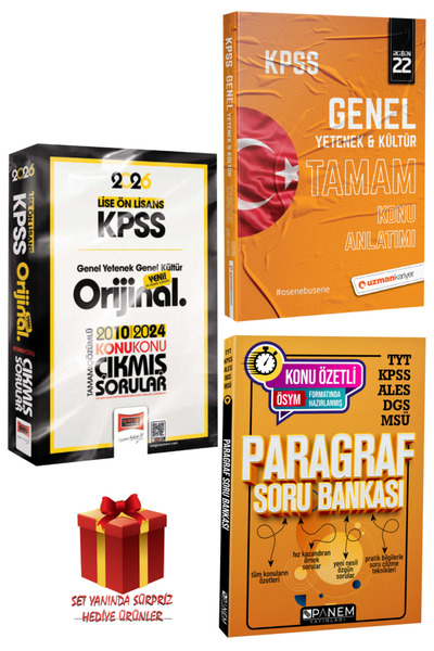 Yargı Yayınları 2026 KPSS Lise-Ön Lisans GYGK Orijinal Çıkmış Sorular 2010-20...